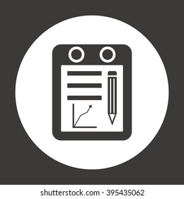 Business graph and chart  icon, vector illustration. Flat design style 
