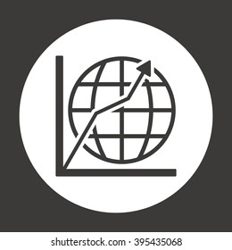 Business graph and chart  icon, vector illustration. Flat design style 