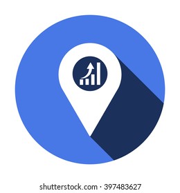Business graph and chart  icon, vector illustration. Flat design style