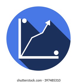 Business graph and chart  icon, vector illustration. Flat design style 
