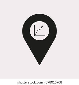 Business graph and chart  icon, vector illustration. Flat design style 