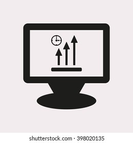 Business graph and chart icon, vector illustration. Flat design style