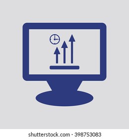 Business graph and chart icon, vector illustration. Flat design style