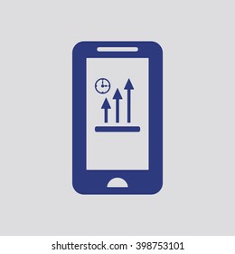 Business graph and chart icon, vector illustration. Flat design style