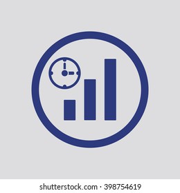 Business graph and chart  icon, vector illustration. Flat design style