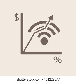 Business graph and chart icon, vector illustration. Flat design style