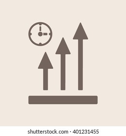 Business graph and chart icon, vector illustration. Flat design style