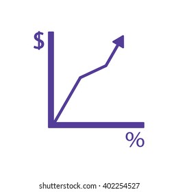Business graph and chart icon, vector illustration. Flat design style
