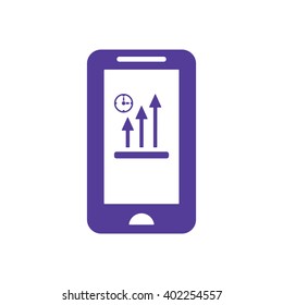 Business graph and chart icon, vector illustration. Flat design style