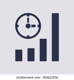 Business graph and chart icon, vector illustration. Flat design style