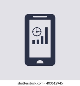 Business graph and chart icon, vector illustration. Flat design style