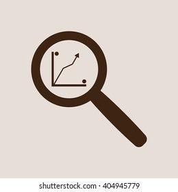 Business graph and chart  icon, vector illustration. Flat design style 