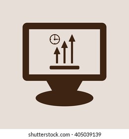 Business graph and chart icon, vector illustration. Flat design style