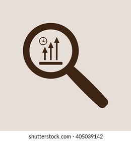 Business graph and chart icon, vector illustration. Flat design style