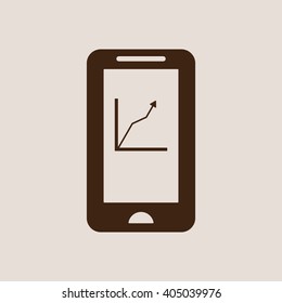 Business graph and chart  icon, vector illustration. Flat design style 