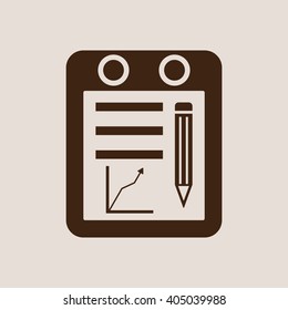Business graph and chart  icon, vector illustration. Flat design style 