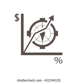 Business graph and chart icon, vector illustration. Flat design style