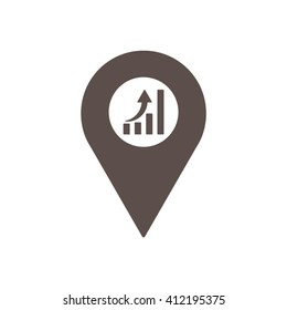 Business graph and chart  icon, vector illustration. Flat design style