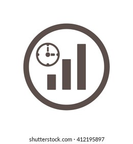 Business graph and chart  icon, vector illustration. Flat design style