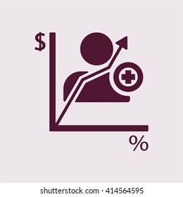 Business graph and chart icon, vector illustration. Flat design style