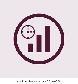 Business graph and chart  icon, vector illustration. Flat design style