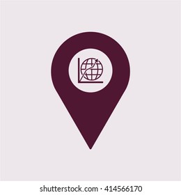 Business graph and chart  icon, vector illustration. Flat design style