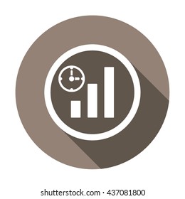 Business graph and chart  icon, vector illustration. Flat design style