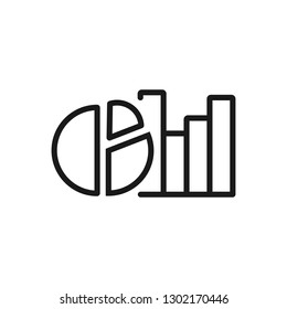 business graph chart. minimal thin line web icon. simple vector illustration outline. concept for infographic, website or app.