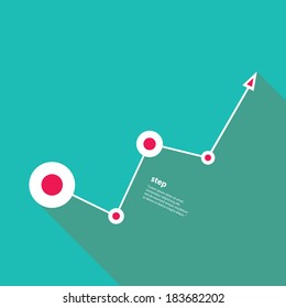 Business graph and chart on stylish turquoise background. vector illustration