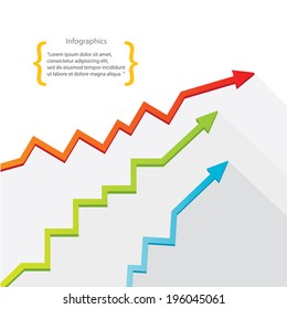 Business graph and chart on white background. vector illustration