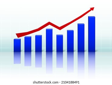 business graph and chart on white background