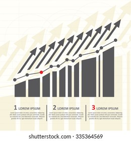 Business graph and chart on white background. vector illustration