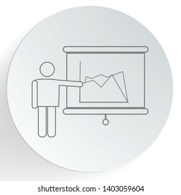 business graph chart presenting icon, conference presentation, data analysis icon.