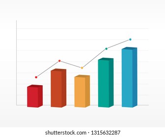 Business graph and chart. Successful concept. Vector illustration