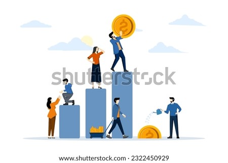 business graph, companies engaged in construction together column graph, career growth to success, flat color icon, business analysis, cash profit vector, flat vector creative illustration.