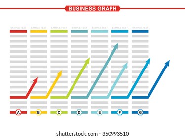 Business graph of development, illustration with copy space area