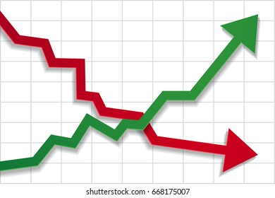 Business graph up and down