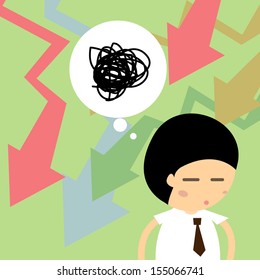 Business graph falls man 