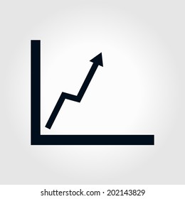 Business graph. Flat icon of graph
