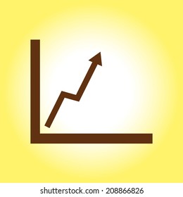 Business graph. Flat icon of graph