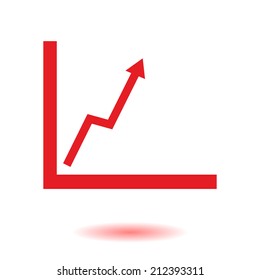 Business graph. Flat icon of graph