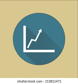 Business graph. Flat icon of graph