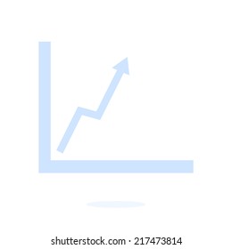 Business graph. Flat icon of graph