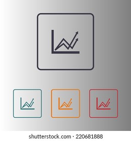 Business graph. Flat icon of graph