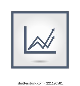 Business graph. Flat icon of graph