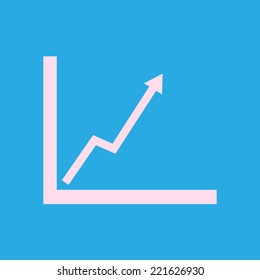 Business graph. Flat icon of graph