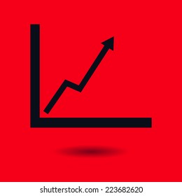 Business graph. Flat icon of graph