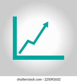 Business graph. Flat icon of graph
