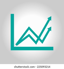 Business graph. Flat icon of graph