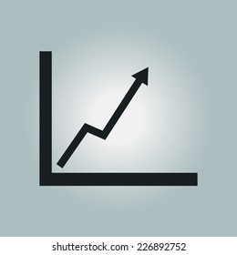 Business graph. Flat icon of graph